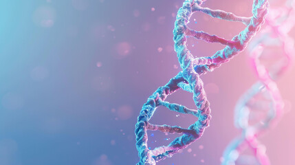 Poster - vibrant and colorful representation of DNA double helix, showcasing intricate details and dynamic background. This image captures essence of genetic science and molecular biology