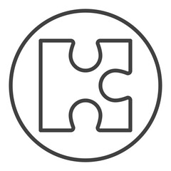 Poster - Circle with Puzzle vector Jigsaw Puzzles icon or sign in thin line style