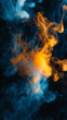 © Cadengo - Blue and yellow smoke on black background