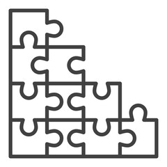 Poster - Jigsaw Puzzles vector icon or symbol in outline style