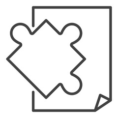 Poster - Paper and Puzzle vector Jigsaw Puzzles icon or sign in thin line style