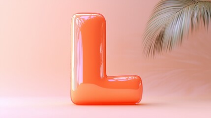 Leinwandbilder - Letter L font orange frame uppercase for children toy learning on solid background
