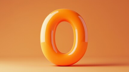 Leinwandbilder - Letter O font orange frame uppercase for children toy learning on solid background