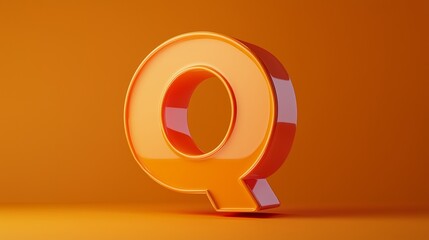 Leinwandbilder - Letter Q font orange frame uppercase for children toy learning on solid background