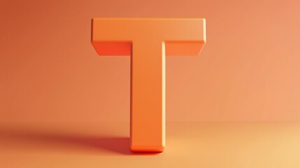Leinwandbilder - Letter T font orange frame uppercase for children toy learning on solid background