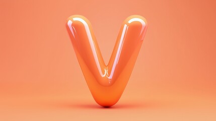 Leinwandbilder - Letter V font orange frame uppercase for children toy learning on solid background