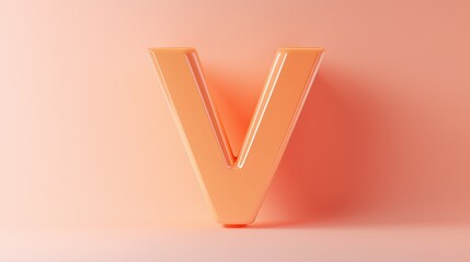 Leinwandbilder - Letter V font orange frame uppercase for children toy learning on solid background