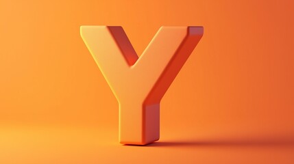 Leinwandbilder - Letter Y font orange frame uppercase for children toy learning on solid background