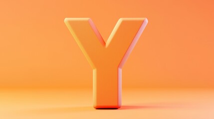 Leinwandbilder - Letter Y font orange frame uppercase for children toy learning on solid background