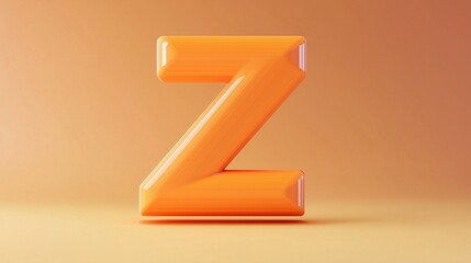 Leinwandbilder - Letter Z font orange frame uppercase for children toy learning on solid background