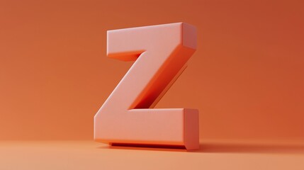Leinwandbilder - Letter Z font orange frame uppercase for children toy learning on solid background