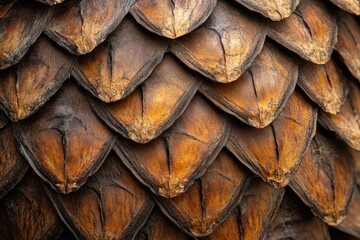 Wall Mural - Close-up of a Dried Pine Cone's Scaly Texture