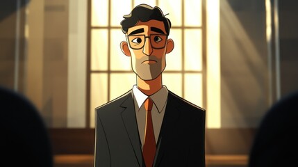 Poster - A Man in a Suit Standing in Front of a Window