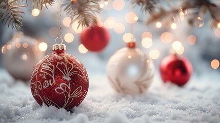 Aufkleber - The minimalist style New Year decoration with the background of bokeh garland is symbolic of the new year.