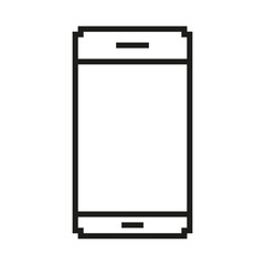Poster - Smartphone Icon In Pixel Art. Pixelated Mobile Device Display. Isolated Vector Illustration