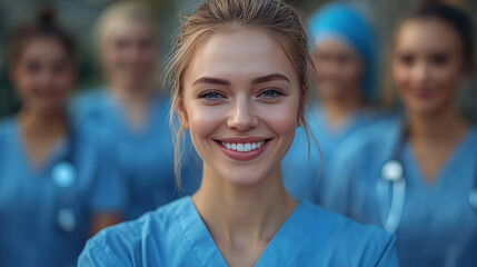 Smiling Nurse in Scrubs