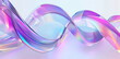 © SappiStudio - Abstract background iridescent glass ribbon, 3D rendering illustration of futuristic abstract background with holographic lines and curved shapes on white. Abstract futuristic geometric shape gradient