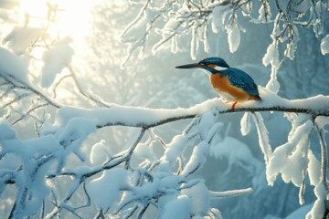 Canvas Print - Kingfisher in Winter.