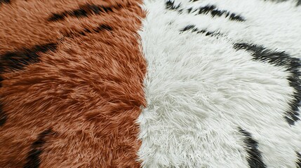 a tiger fur close-up showing its iconic black and white stripe