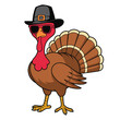 © Tracy - Cool Turkey with Sunglasses and Pilgrim Hat Illustration