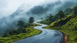 © almeera - Serpentine Road Through Misty Mountains