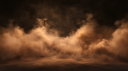 Wall Mural - Abstract background of a dark brown fog with a textured ground.