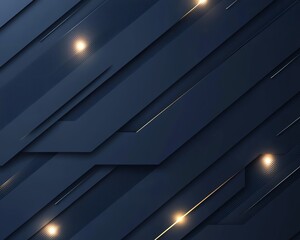 Poster - Abstract dark geometric background with glowing lights, modern design for digital and tech concepts, sleek and futuristic look.