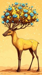 Canvas Print - Deer with Flower Crown