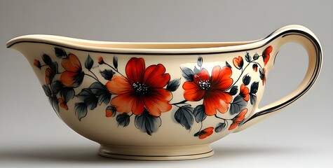 a ceramic object with flowers on it

