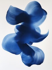 A blue painting with a blue swirl