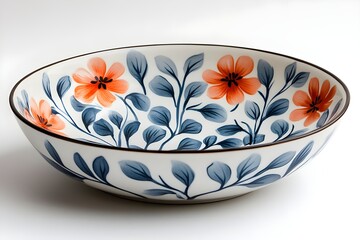 a bowl with flowers painted on it

