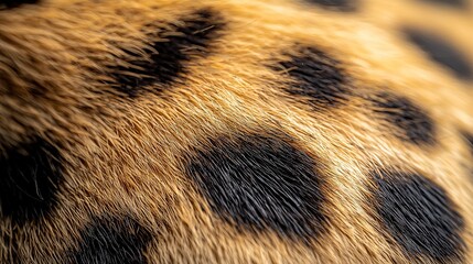 Poster -   A close-up of the animal's fur shows black and brown spots