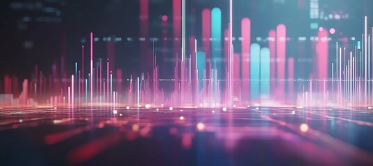 Poster - A holographic interface for managing personal finances, with floating graphs and charts 