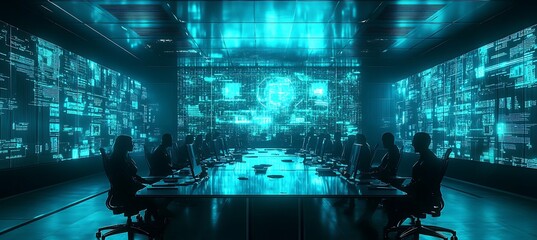 Poster - A holographic meeting room with participants appearing as avatars