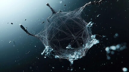 Poster - Abstract Geometric Network Animation, dynamic lines and dots forming a plexus structure, representing digital connectivity and data flow in a seamless loop for technology themes.