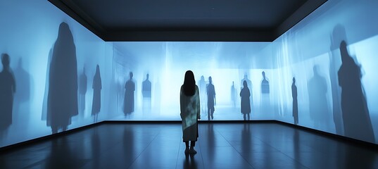 Poster - A holographic meeting with participants appearing as  projections