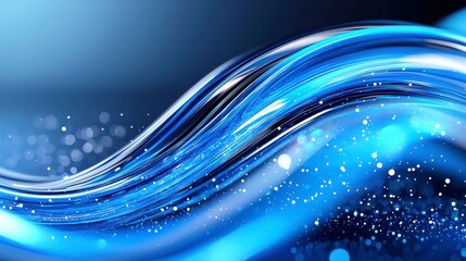 Poster - Black blue abstract backdrop, featuring dynamic moving lights, creating a mesmerizing loopable visual experience, perfect for immersive environments and digital displays.