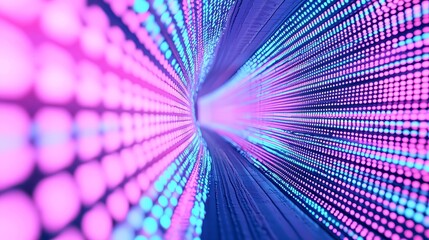 Poster - Abstract LED Marquee Loop, vibrant colors pulse and shift in dynamic patterns, creating a captivating jumbotron effect that engages and mesmerizes viewers.