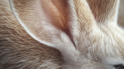 Canvas Print -   A cat's face, with eyes closed and tail curled up, in a close-up