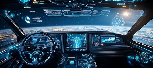 Poster - A holographic navigation system guiding a spacecraft through space 