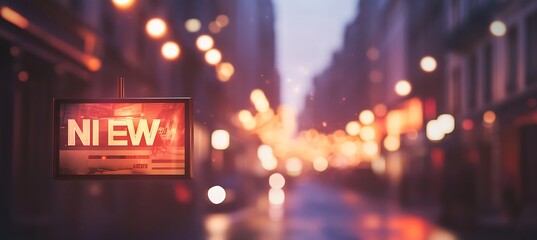 Poster - A holographic news feed with floating headlines and breaking news alerts 