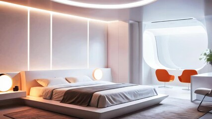 Poster - High tech bedroom on a spaceship or in a laboratory