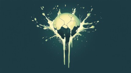 Poster - Abstract Glowing Orb with Splattering Paint Effect