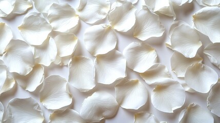 Canvas Print -   White blooms rest atop a pristine countertop, beside a gleaming white plate bearing a delectable slice of cake