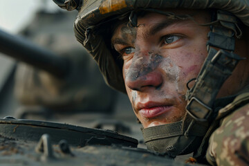 Leinwandbilder - Special forces soldier in full uniform AI generated image