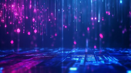 Poster - Futuristic abstract background with vibrant lights and digital patterns, creating a visually stunning atmosphere.