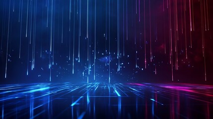 Poster - futuristic background with dynamic blue and red light streaks creating a sense of motion and energy.