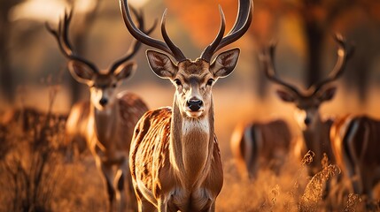 Poster - A Deer's Gaze in the Golden Hour