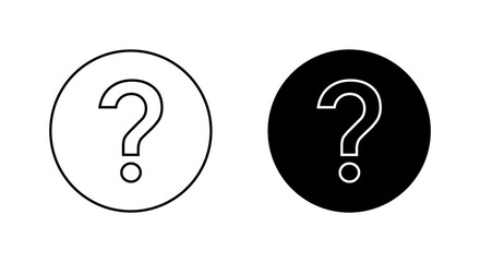 Fototapete - Question mark line icon on black circle. Faq sign symbol