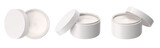 white cosmetic open cap Cream Jar product mockup isolated